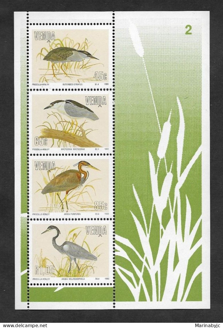 SD)1993 SALE AFRICAN FAUNA, BIRDS SOUVENIR SHEET, MNH - Venda