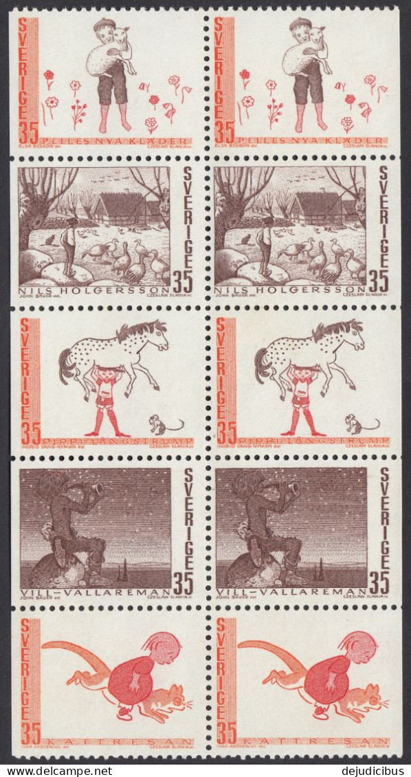 SVEZIA - 1969 - Carnet Yvert C636 Con Due Serie Complete Di 5 Valori Nuovi MNH Se-tenant, Yvert 636/640. - Unused Stamps