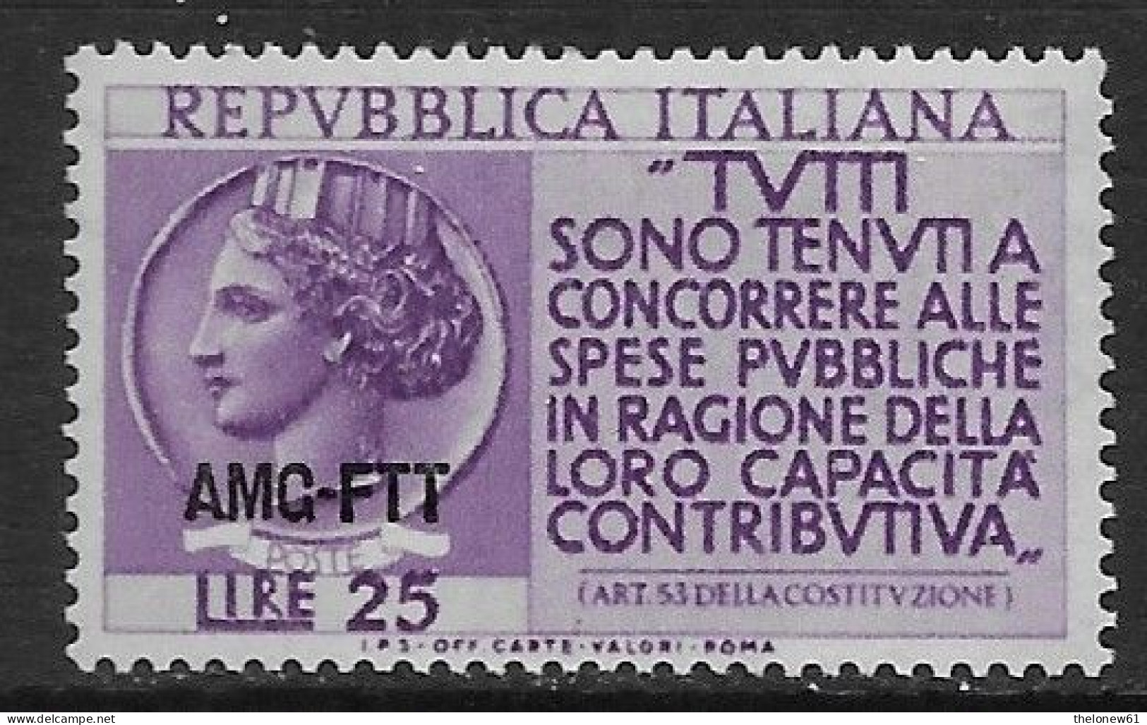 Italia Italy 1954 Trieste A Reddito Sa N.198 Nuovo MH * - Ungebraucht