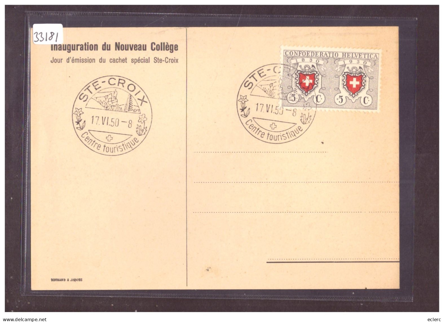 FORMAT 10x15cm - SAINTE CROIX - INAUGURATION DU NOUVEAU COLLEGE 1950  - TB - Sainte-Croix 