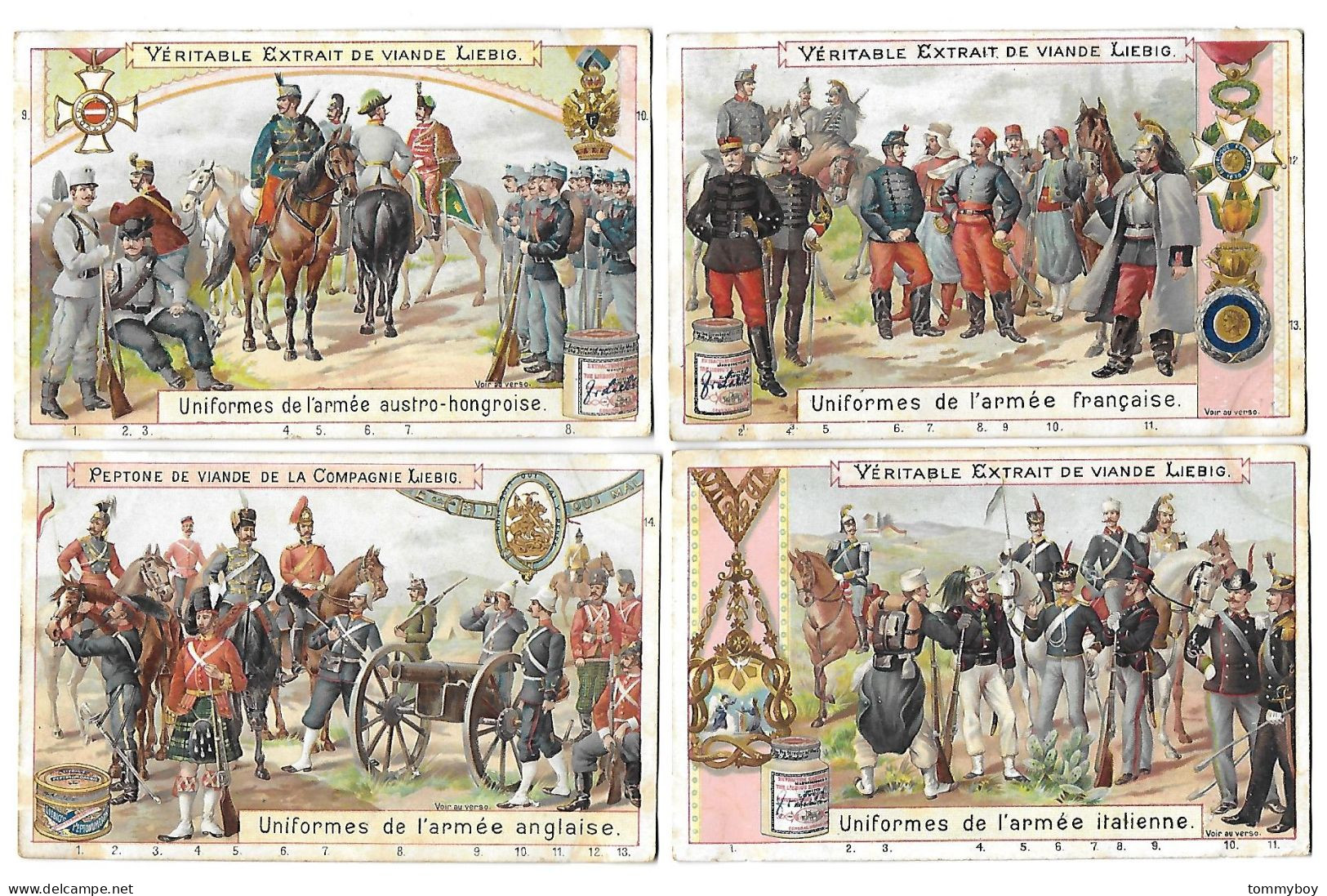 S 608, Liebig 6 Cards, Uniformes De L'armée Allemande (lower Condition) - Liebig