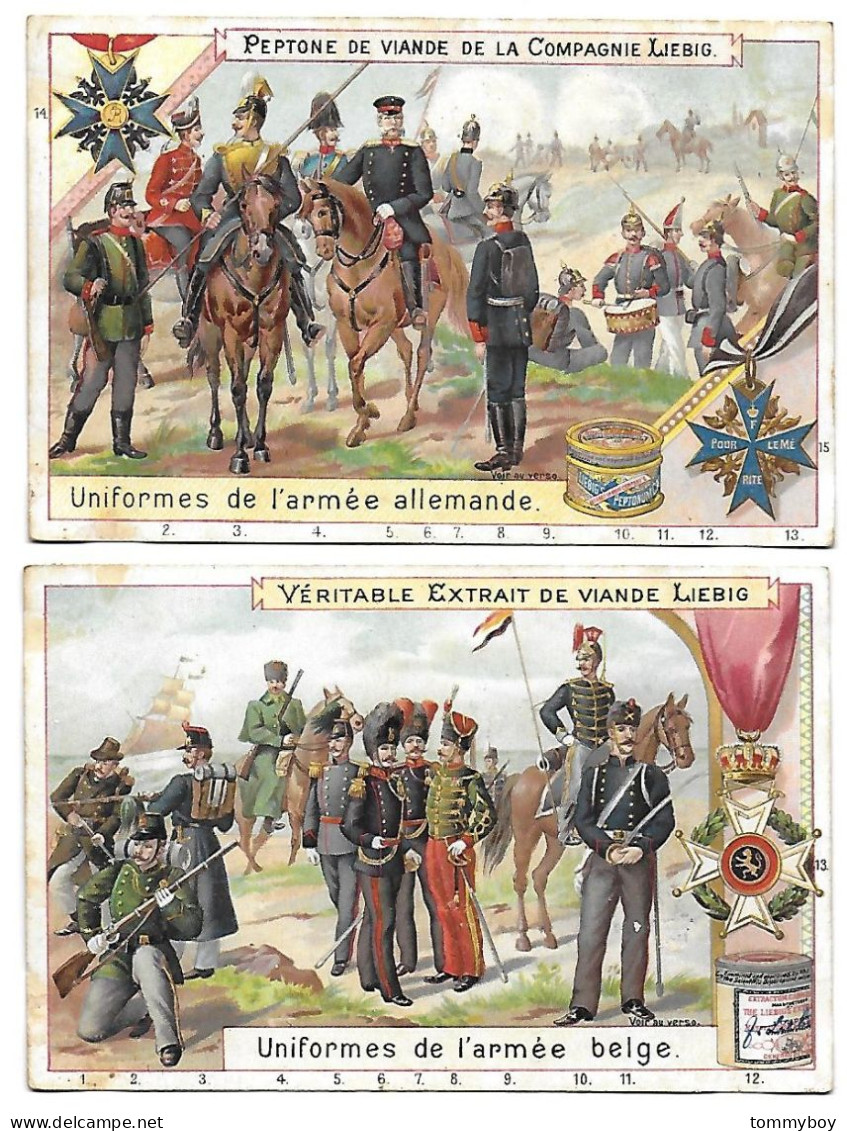 S 608, Liebig 6 Cards, Uniformes De L'armée Allemande (lower Condition) - Liebig