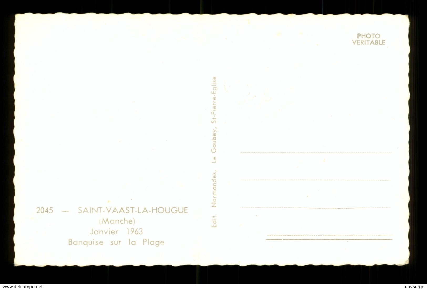 50 Manche Saint Vaast La Hougue Janvier 1963 Banquise Sur La Plage ( Format 9cm X 14cm ) - Saint Vaast La Hougue