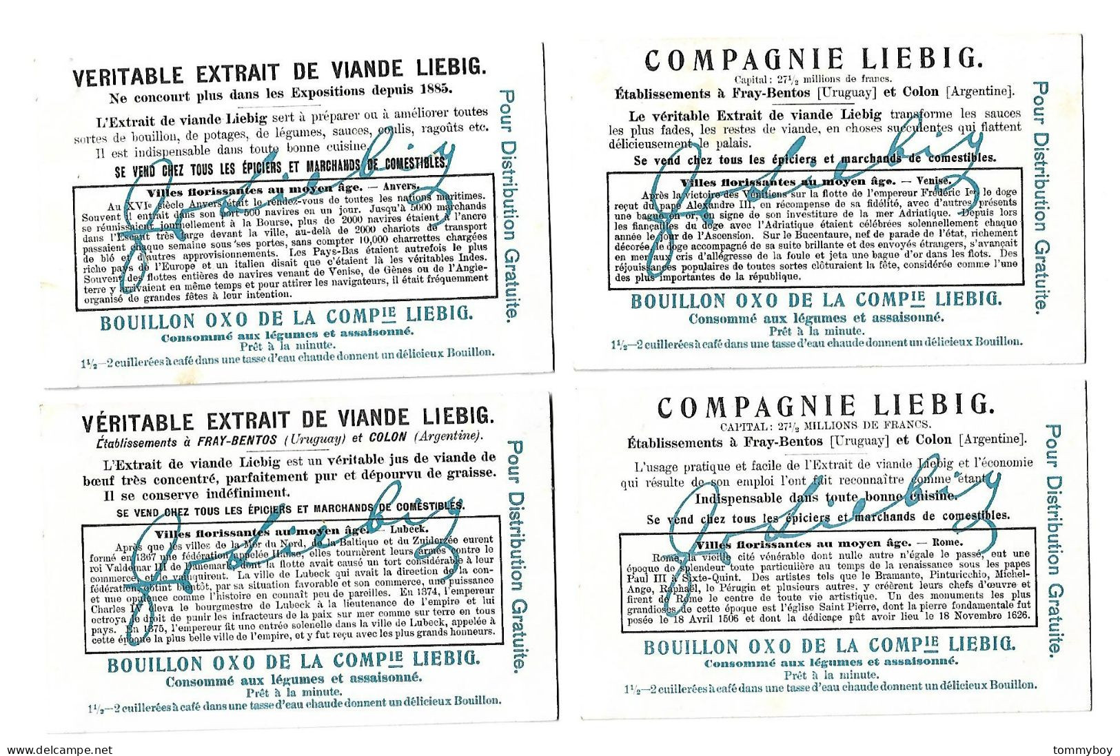 S 884, Liebig 6 Cards, Villes Florissantes Au Moyen âge - Liebig