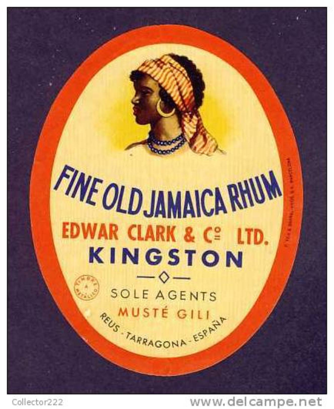 Etiquette De Rhum FINE OLD JAMAICA RHUM Découpée (9 X 12 Cms) (Ref.56971) - Rhum