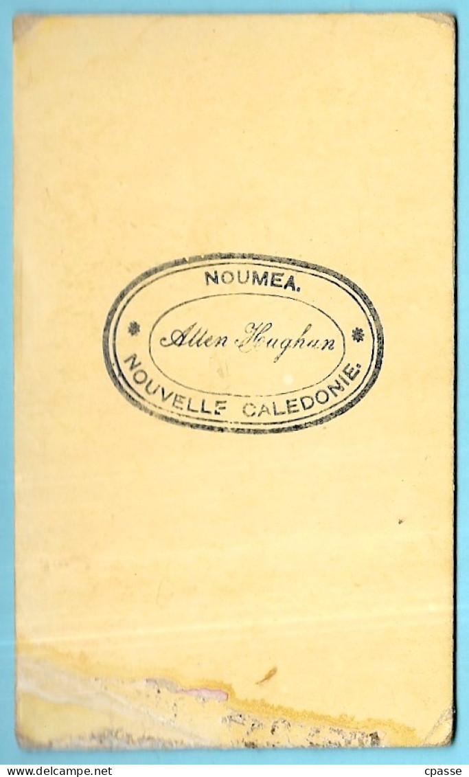 TRES RARE PHOTO Photographie CDV Ancienne ALLEN HUGHAN, NOUMEA Nouvelle-Calédonie - Femme Canaque Kanak Et Enfant * Nu - Oceanía