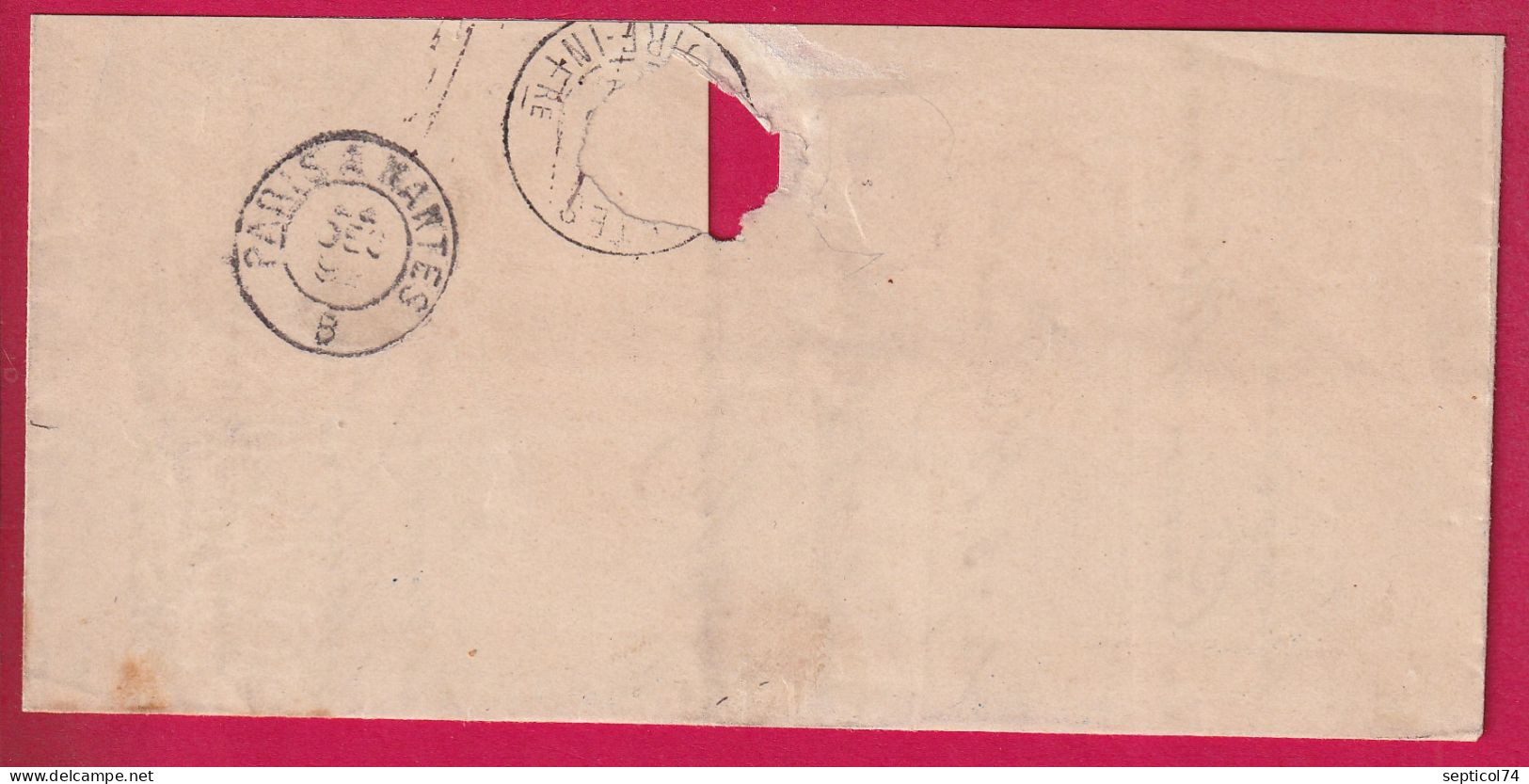 LA REUNION N°20X3 + 22 CAD BLEU ST DENIS 1892 RECOMMANDE POUR NANTES SUR FRAGMENT DE LETTRE - Covers & Documents