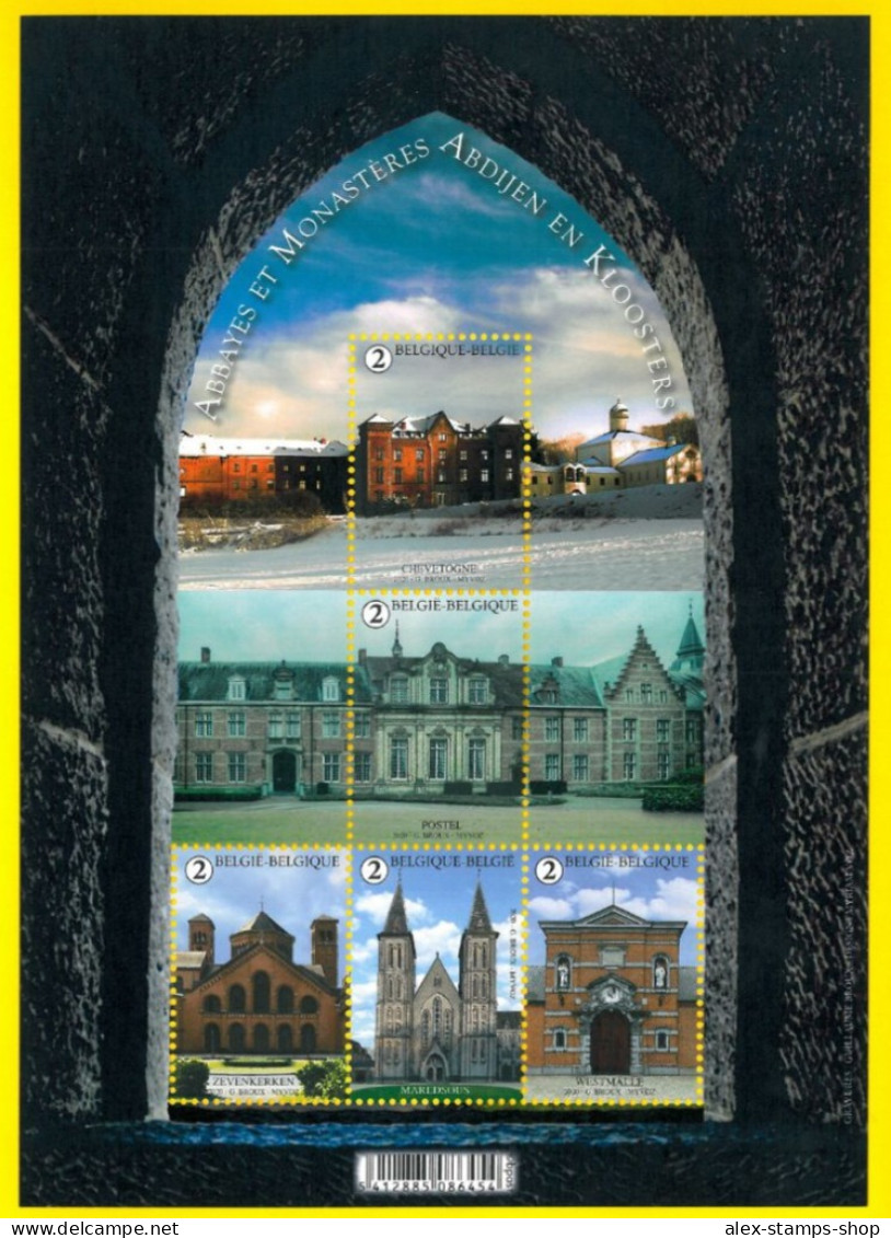 BELGIUM 2020 Abbeys And Cloisters New Sheet - Chiese - Abbazia - Monastero - 2011-2020