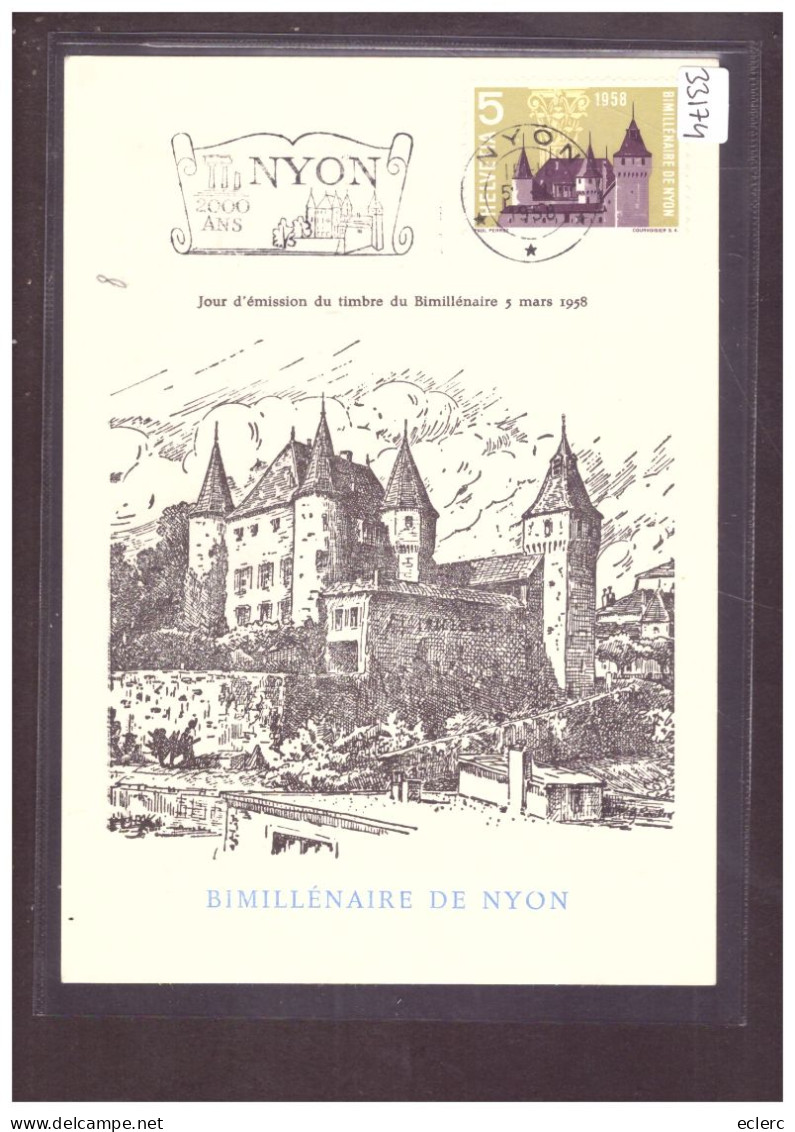 FORMAT 10x15cm - BIMILLENAIRE DE NYON 1958 - TB - Nyon