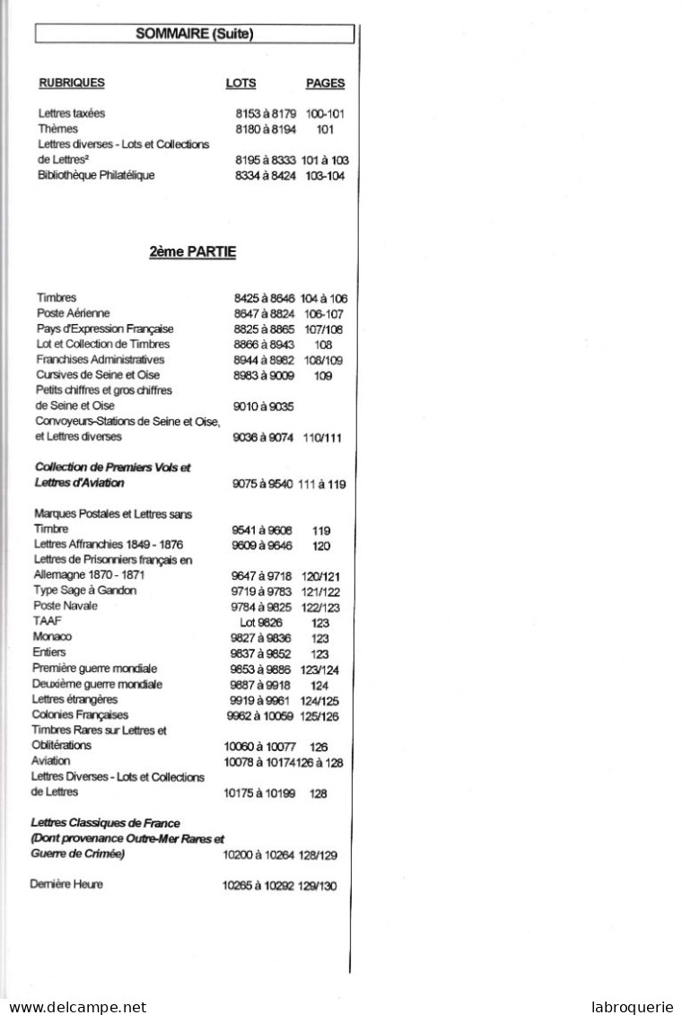 LIT - VO - SINAIS - Vente N° 37 - Pauvert (type Blanc) - Catálogos De Casas De Ventas