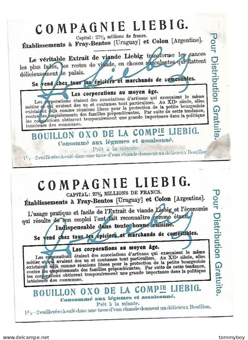 S 885, Liebig 6 Cards, Les Corporations Au Moyen âge (spots One Backside) - Liebig