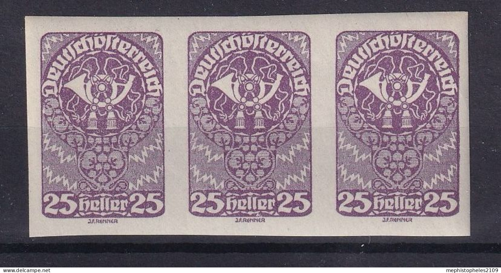 AUSTRIA 1919/20 - MNH - ANK 280 - Strip Of 3 - Neufs