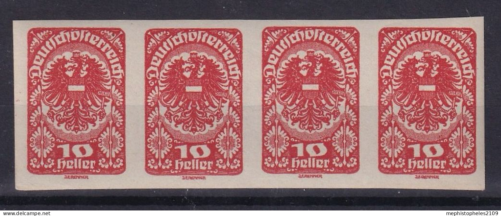 AUSTRIA 1919/20 - MNH - ANK 278 - Strip Of 4 - Nuovi