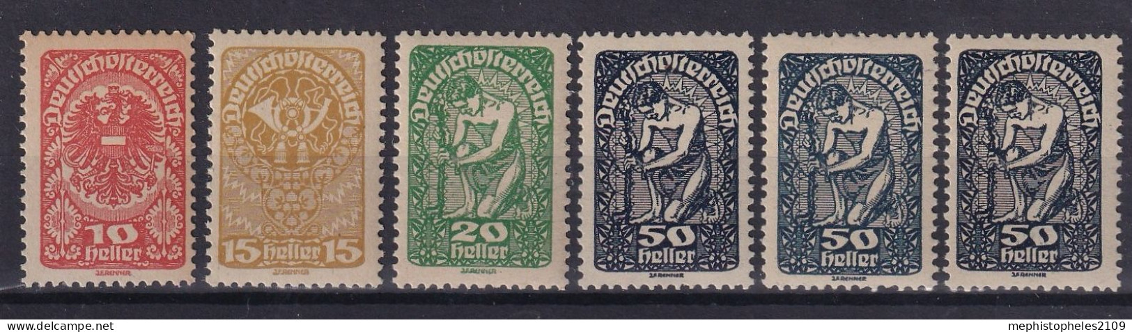 AUSTRIA 1919/20 - MNH - ANK 260y, 262y, 264y, 271y - Ongebruikt