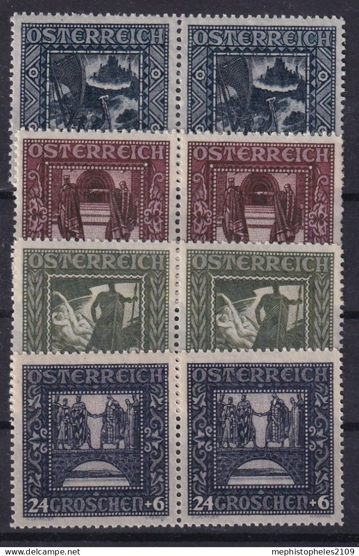 AUSTRIA 1926 - MNH - ANK 489A, 490A, 491A, 492A - Pairs! - Ungebraucht