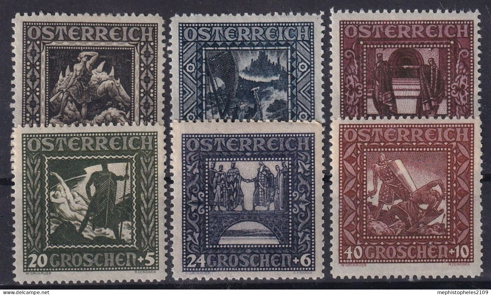 AUSTRIA 1926 - MNH - ANK 488A-493A - Nuovi