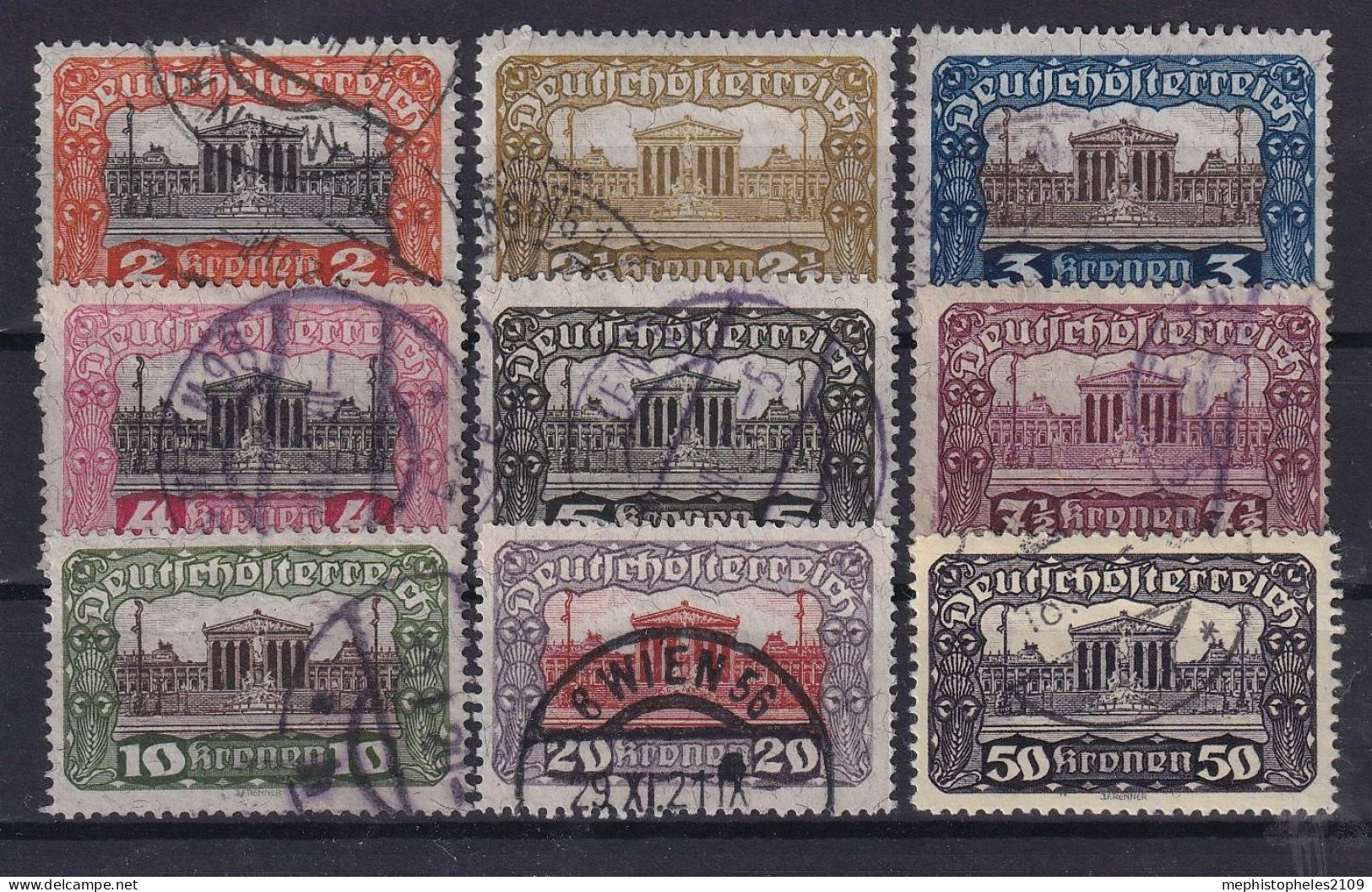 AUSTRIA 1919/21 - Canceled - ANK 284-292 - Oblitérés