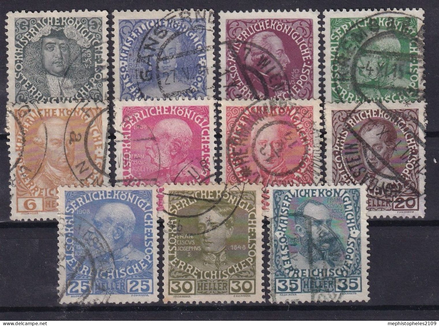 AUSTRIA 1913 - Canceled - ANK 139x-149x - Complete Set! - Gewöhnliches Papier - Usados