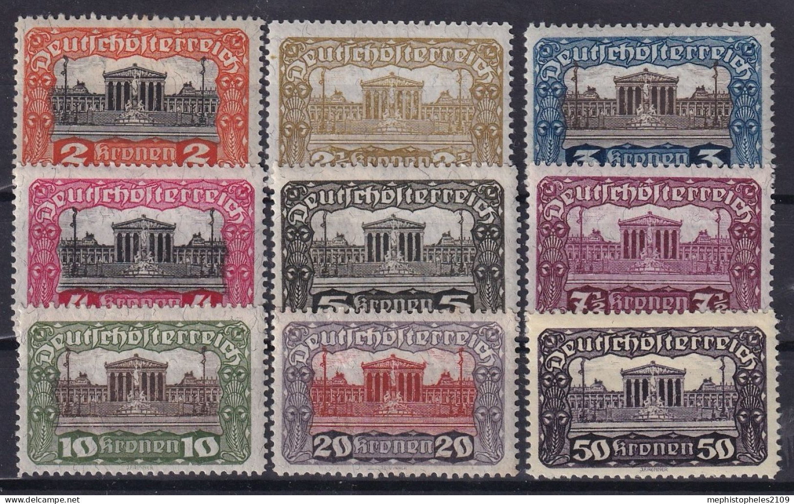 AUSTRIA 1919/21 - MNH - ANK 284-292 - Neufs