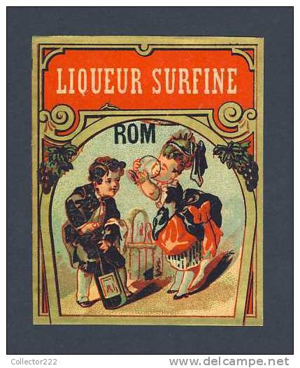 Etiquette De RHUM LIQUEUR SURFINE Lithographique (8'5 X 10'5 Cms) (Ref.61265) - Rum