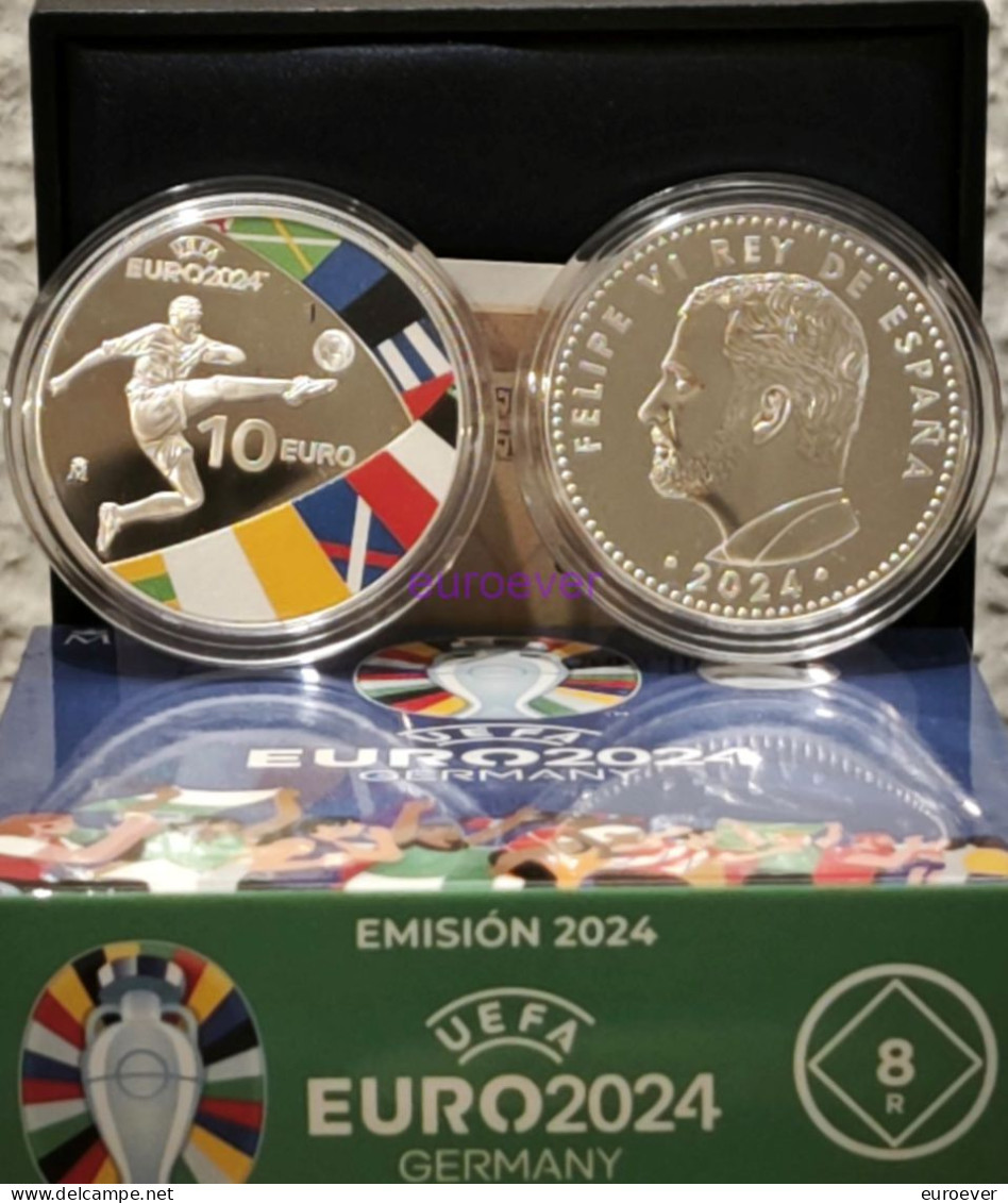 10 Euro Gedenkmünze 2014 Spanien / Spain - Fußball EM Germany - Silber In Farbe - Spagna