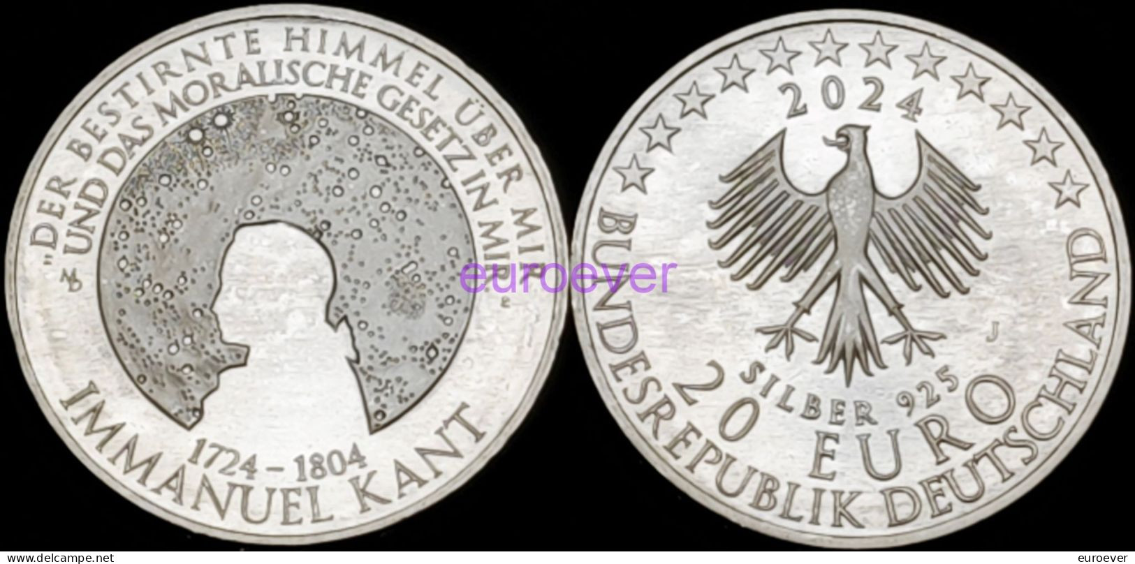 20 Euro Gedenkmünze 2024 BRD Deutschland / Germany - Immanuel Kant - Silber - UNC - Duitsland