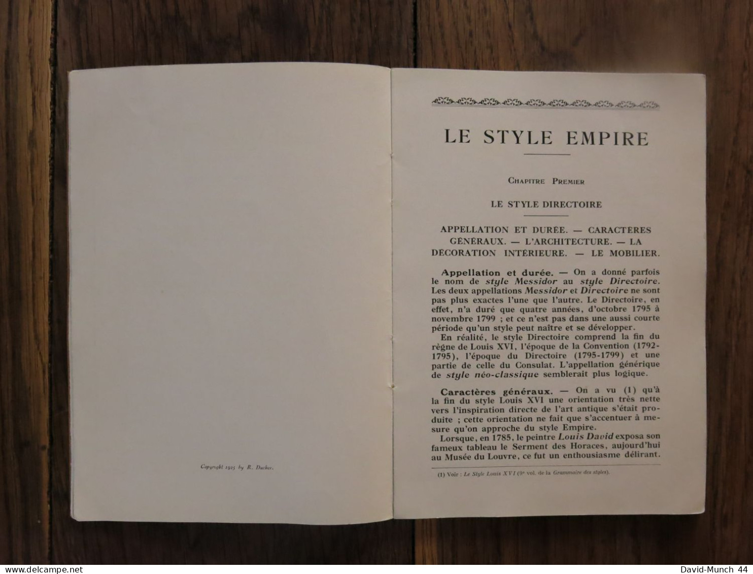 Le Style Empire, Le Style Directoire De Henry Martin. Paris, Librairie D'Art R. Ducher, La Grammaire Des Styles. 1925 - 1901-1940