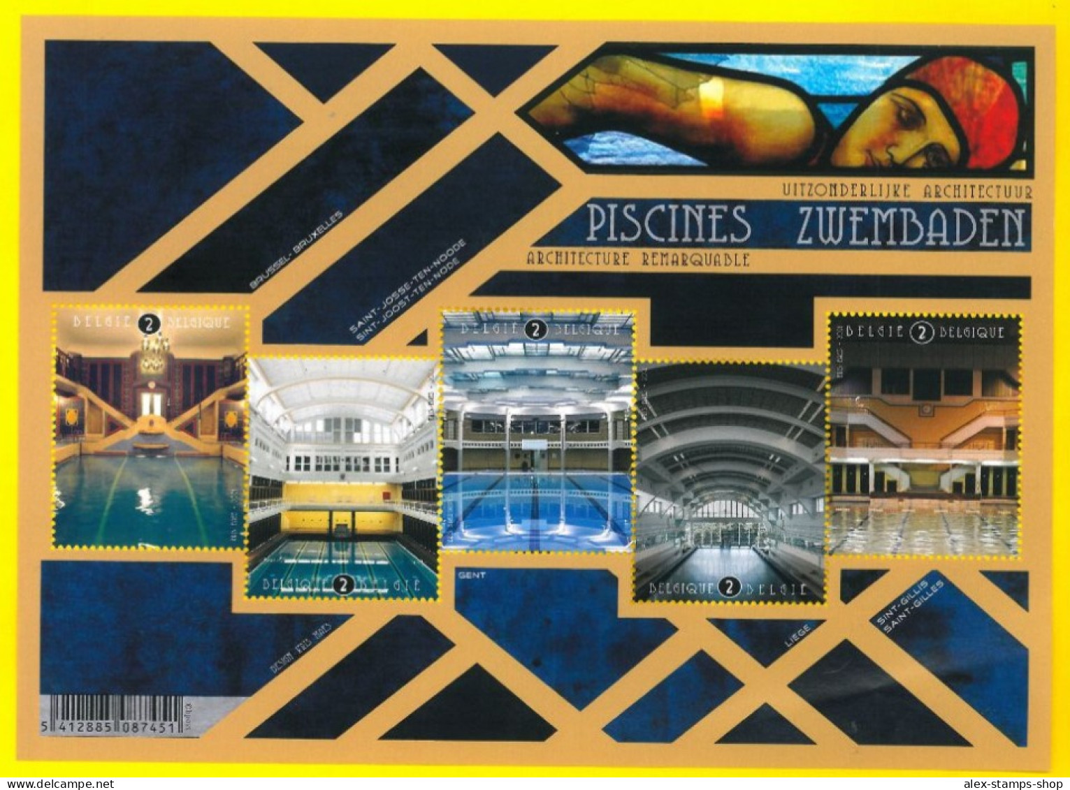 BELGIUM 2021 Swimming Pools - Exceptional Architecture - Miniature Sheet - 2021-…