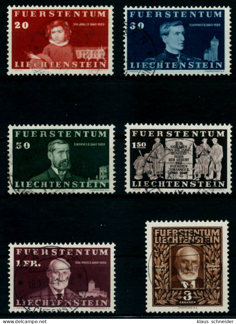 LIECHTENSTEIN 1940 Nr 186-191 Zentrisch Gestempelt X6A8E36 - Gebruikt