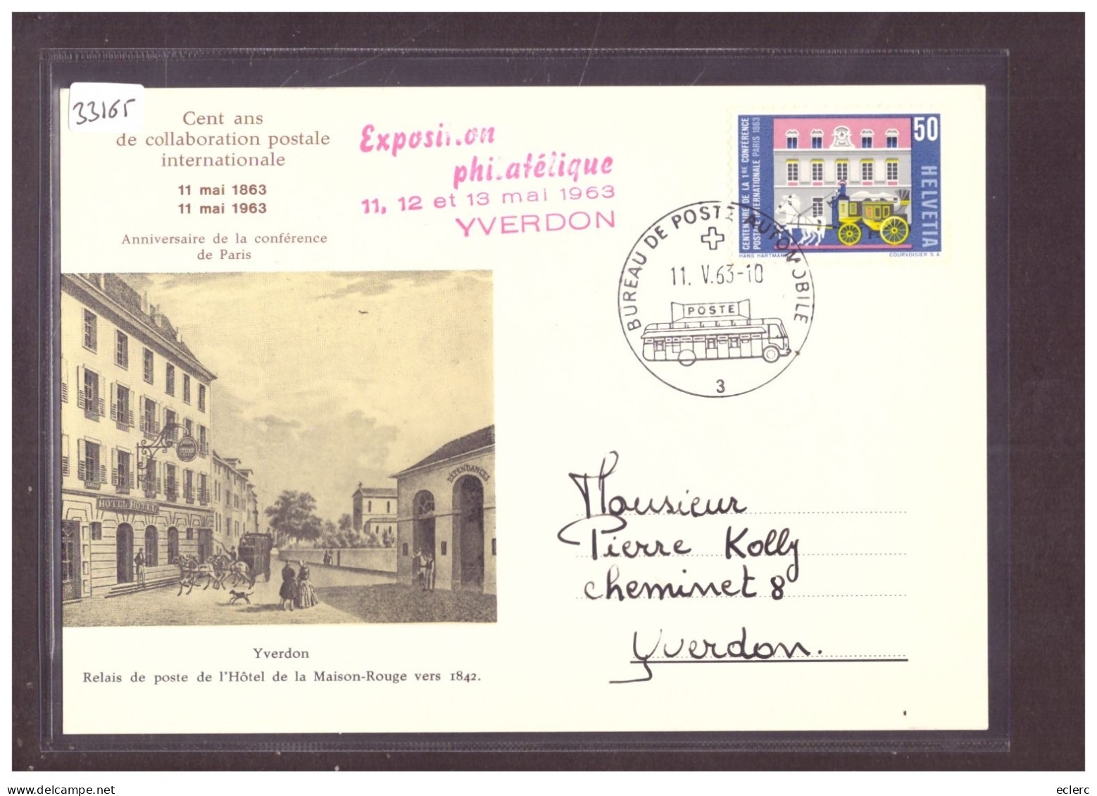 FORMAT 10x15cm - YVERDON - EXPOSITION PHILATELIQUE 1963 - TB - Yverdon-les-Bains 