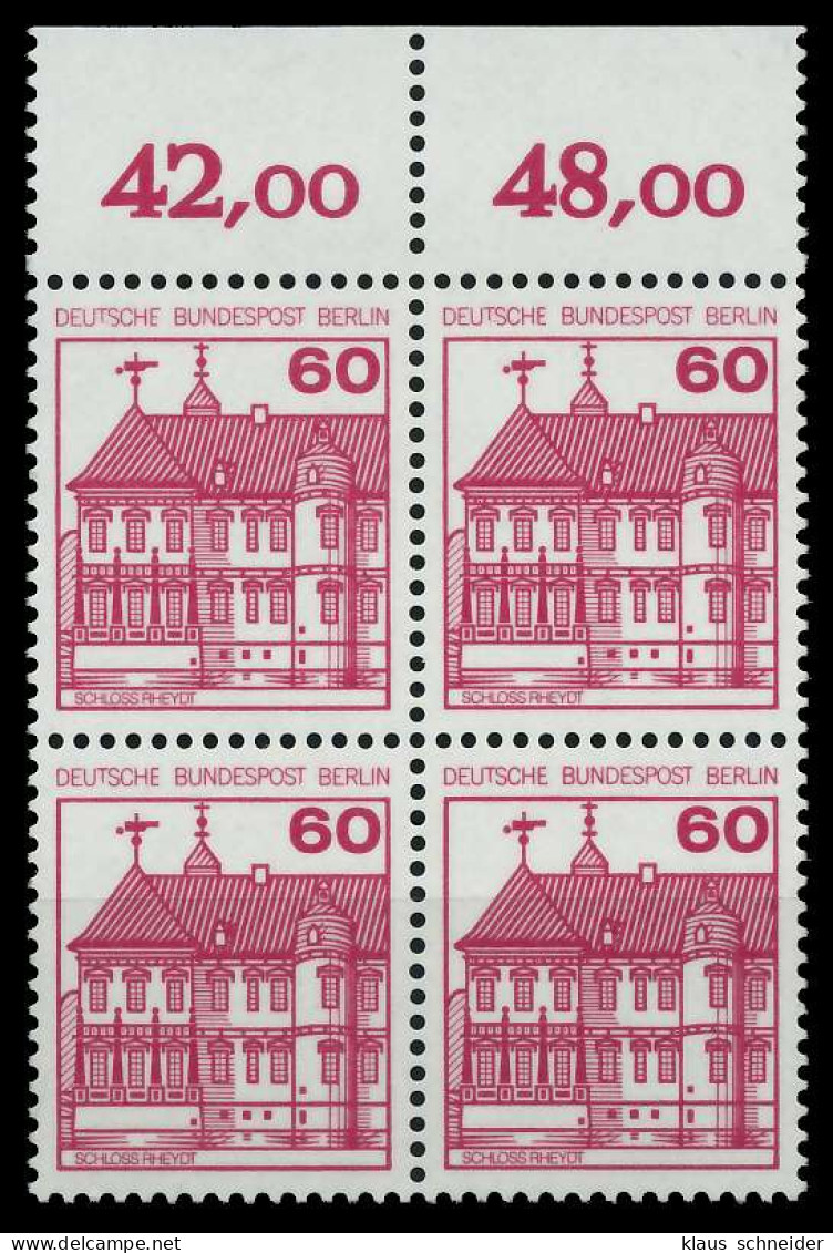 BERLIN DS BURGEN U. SCHLÖSSER Nr 611A Postfrisch VIERER X782EF6 - Unused Stamps