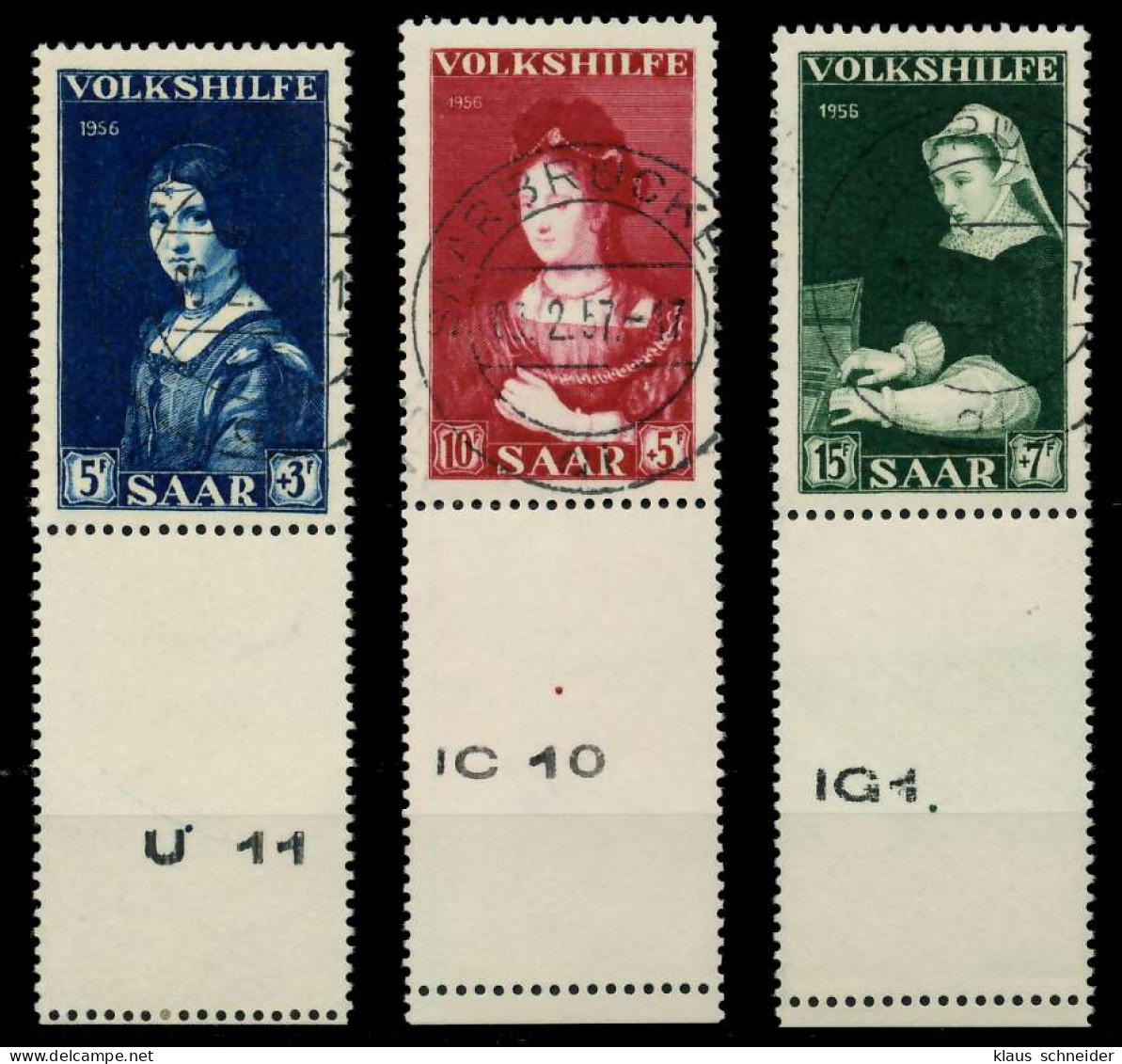 SAARLAND 1956 Nr 376L-378L Zentrisch Gestempelt URA X79C442 - Used Stamps