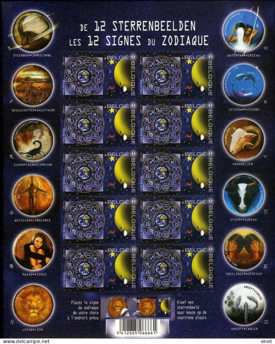 Belgie 2011 -  OBP 4095 - BL118 - Sterrenbeelden Zodiac - Unused Stamps