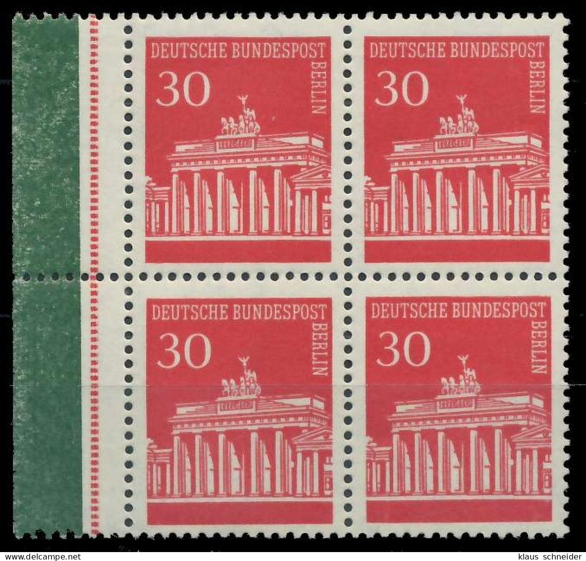 BERLIN DS BRAND. TOR Nr 288 Postfrisch VIERERBLOCK SRA X8F93B2 - Unused Stamps