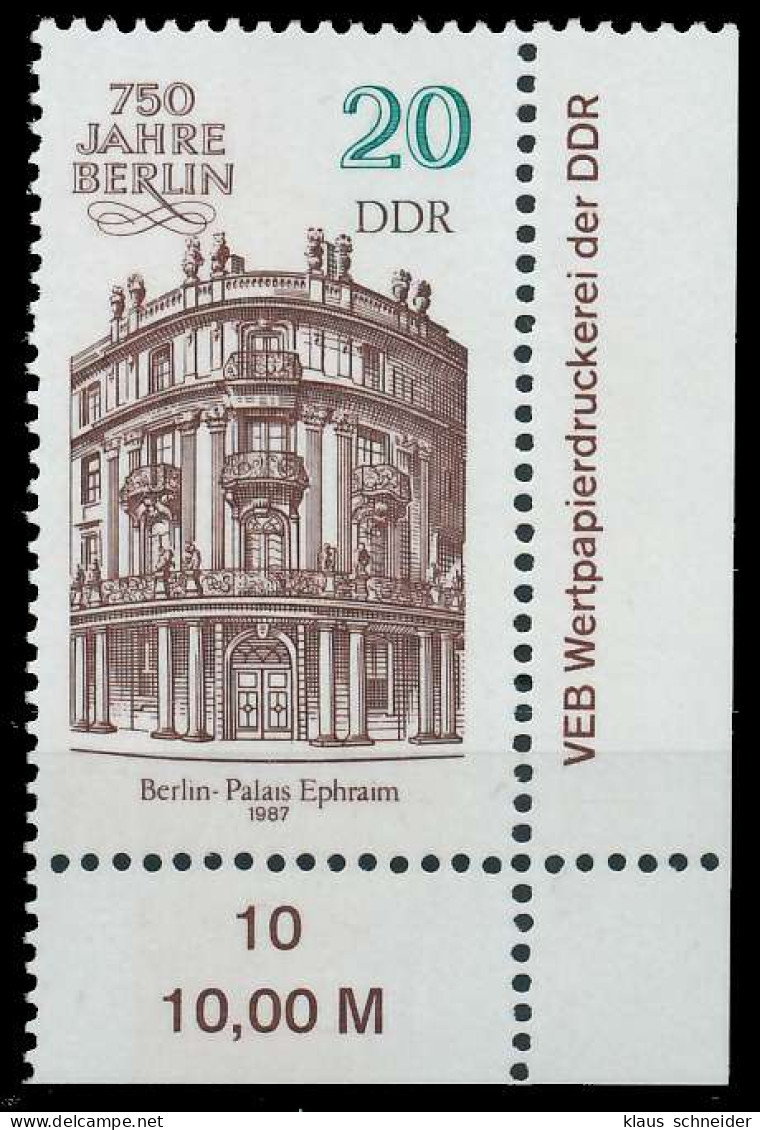 DDR 1987 Nr 3071 Postfrisch ECKE-URE X0D2AFE - Unused Stamps