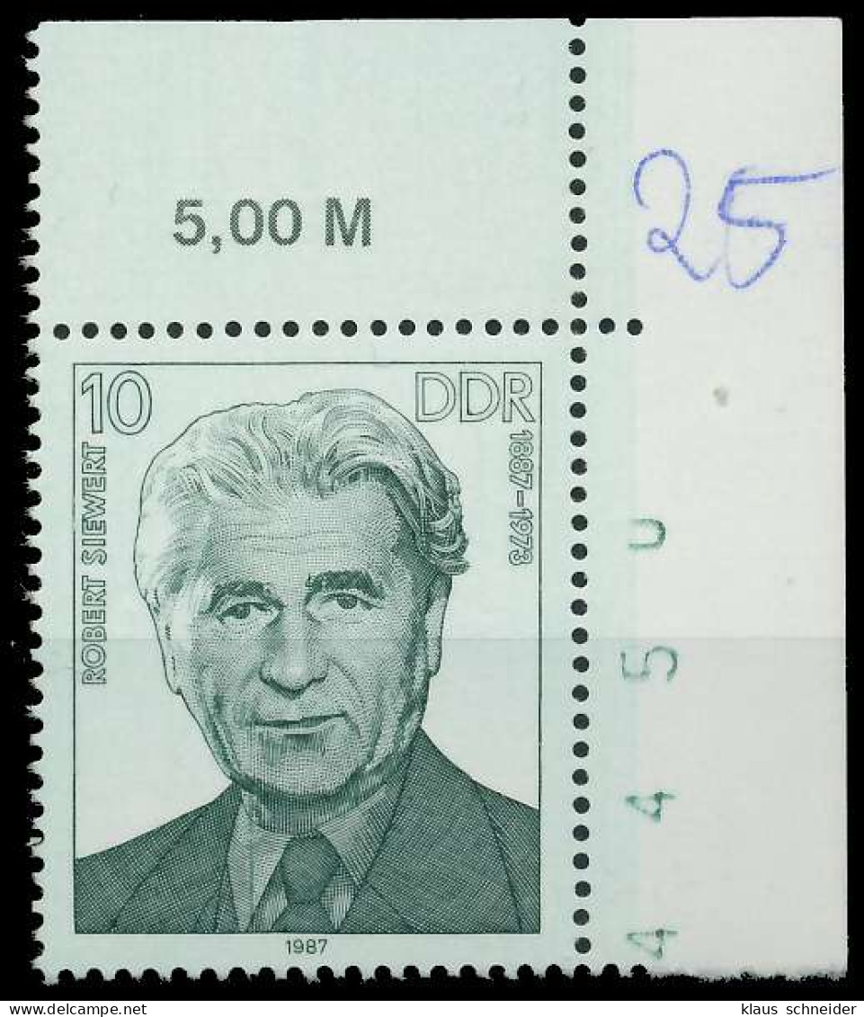 DDR 1987 Nr 3083 Postfrisch ECKE-ORE X0D2CFA - Unused Stamps