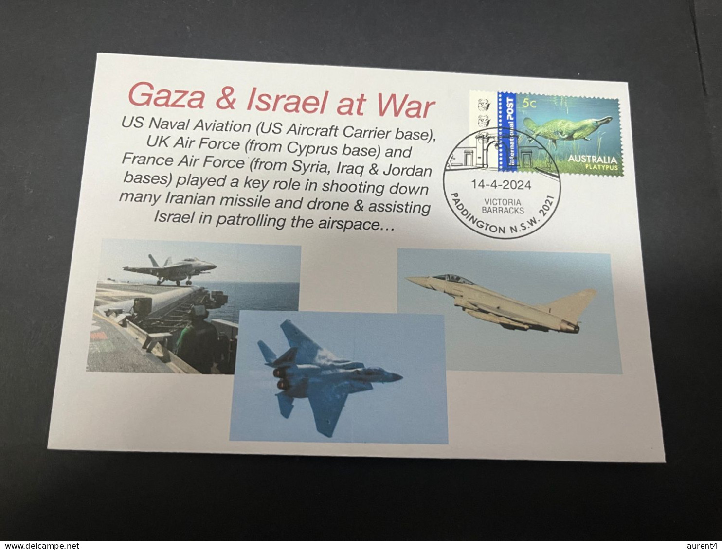 16-4-2024 (2 Z 12) GAZA - US Naval Aviation - UK & France Assist Israel During Iran Missile Attacks Towards Israel - Militaria