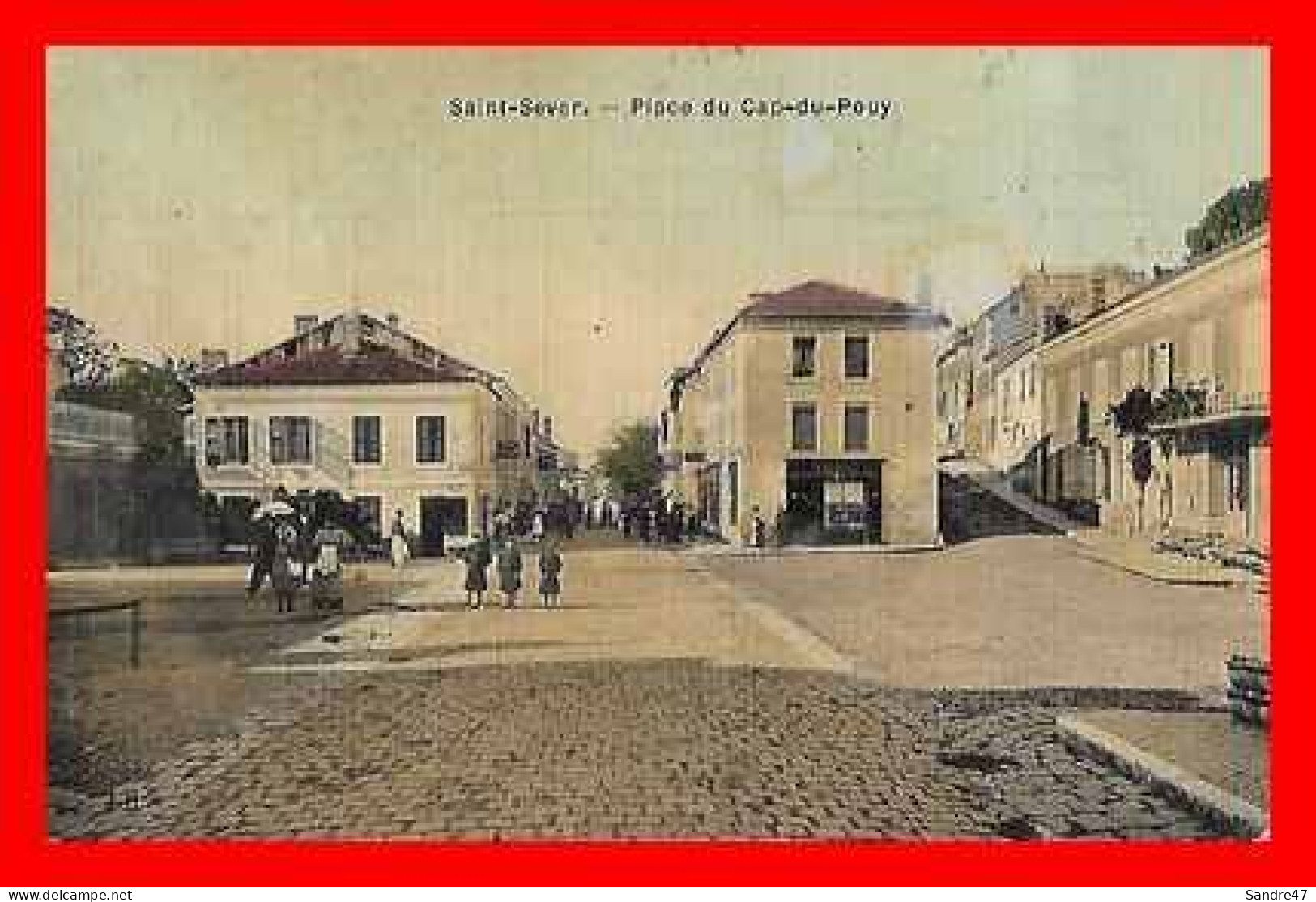 CPA (40) SAINT-SEVER. Place Du Cap-du-POUY, Animé. *7948 - Saint Sever