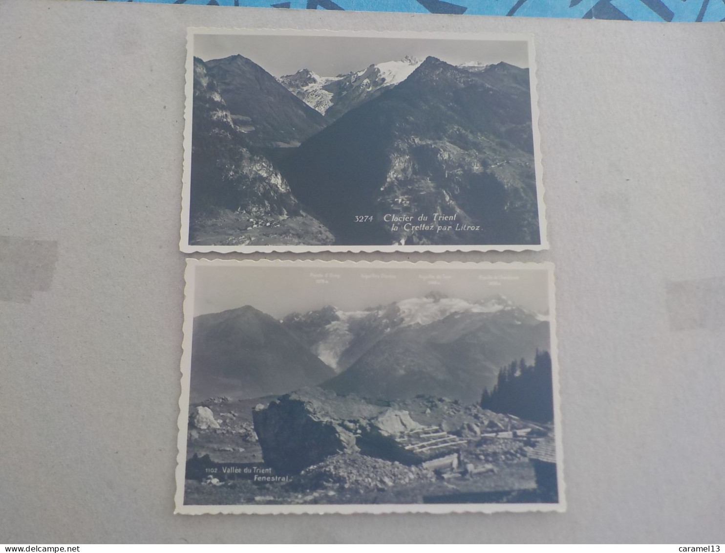 CPSM -  AU PLUS RAPIDE - SUISSE - LE TRIENT CANTON DU VALAIS - DEUX CARTES POSTALES  -  NON VOYAGEE  - FORMAT CPA - Trient