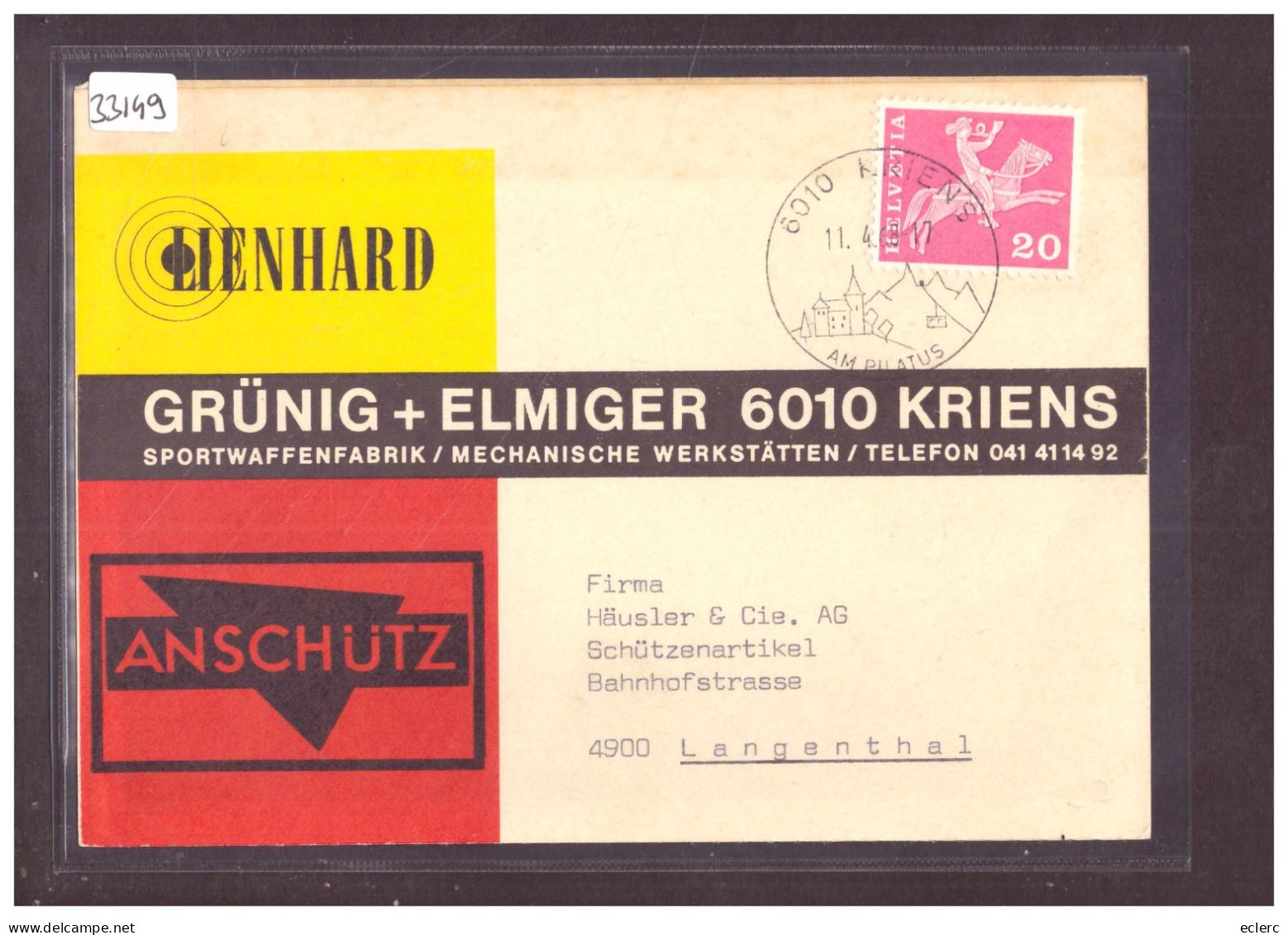 FORMAT 10x15cm - KRIENS - GRÜNIG & ELMIGER SPORTWAFFENFABRIK - TB - Kriens