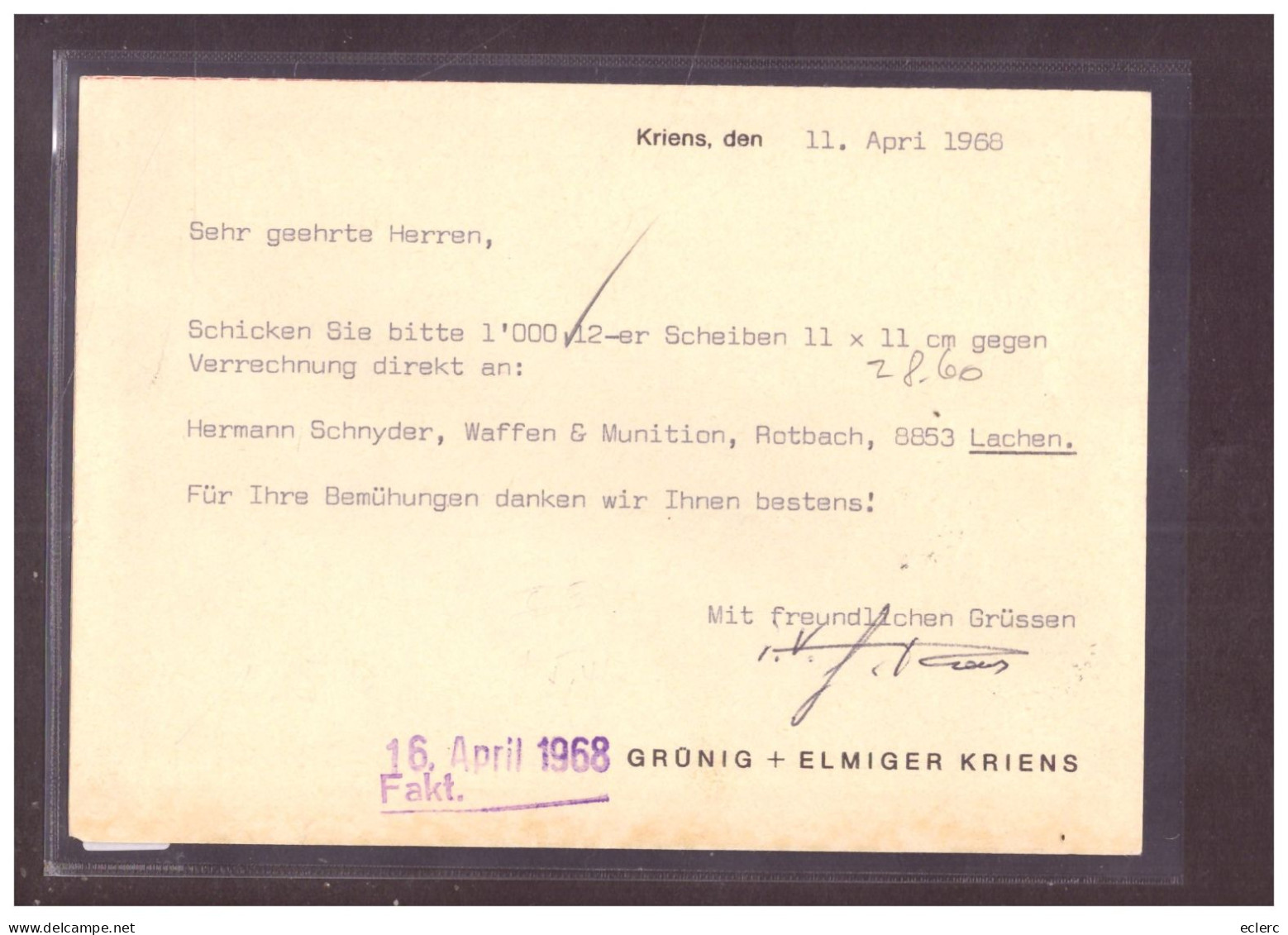 FORMAT 10x15cm - KRIENS - GRÜNIG & ELMIGER SPORTWAFFENFABRIK - TB - Kriens