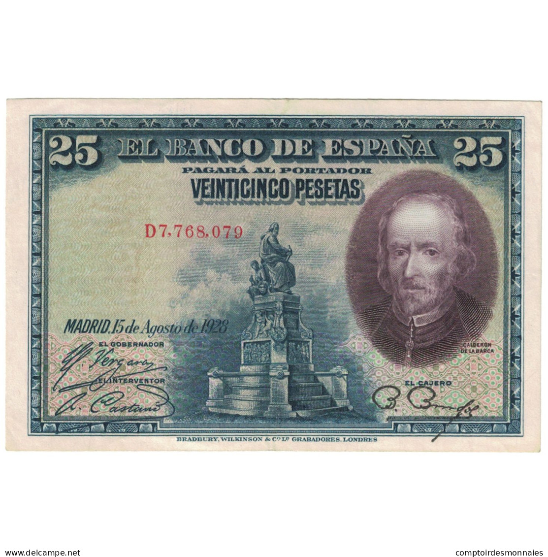 Billet, Espagne, 25 Pesetas, 1925, KM:74b, TB - 1-2-5-25 Peseten