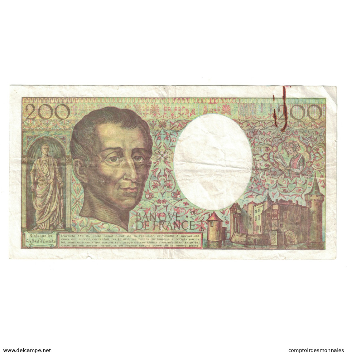 France, 200 Francs, Montesquieu, 1992, E.150883477, TB, Fayette:70.12c, KM:155b - 200 F 1981-1994 ''Montesquieu''