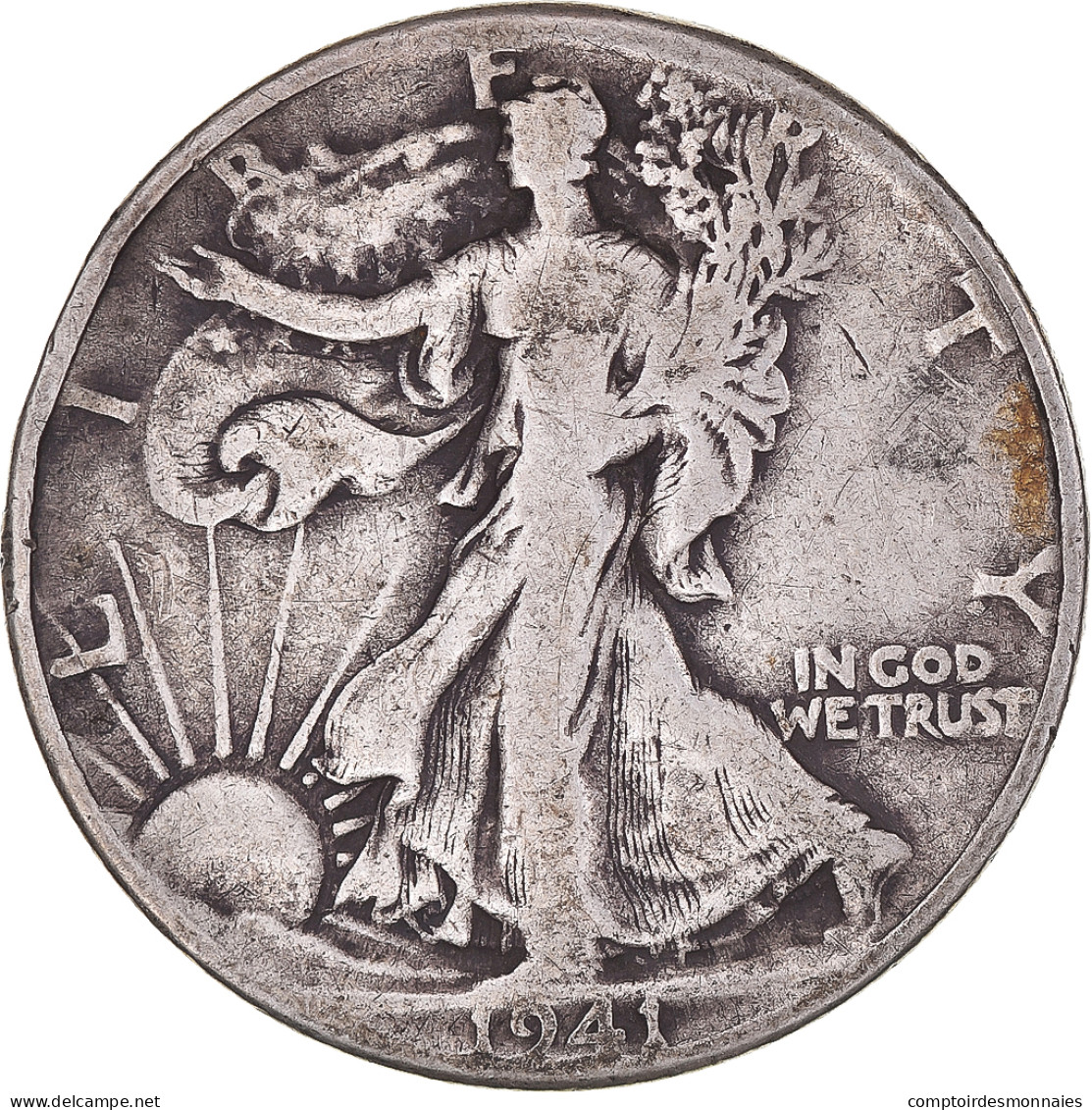 Monnaie, États-Unis, Walking Liberty Half Dollar, Half Dollar, 1941, U.S. Mint - 1916-1947: Liberty Walking (Liberté Marchant)