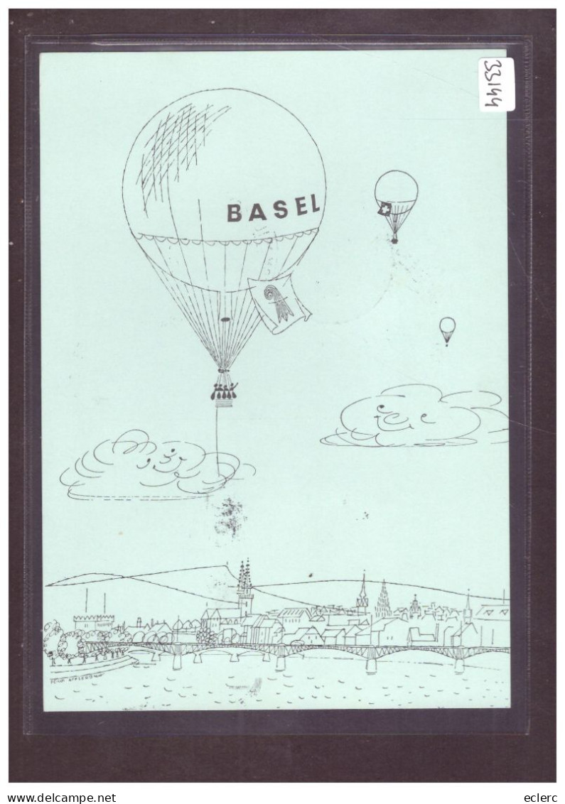 FORMAT 10x15cm - BASEL - BALLONAUFSTIEG MUSTERMESSE 1955 - VIGNETTE - TB - Basel