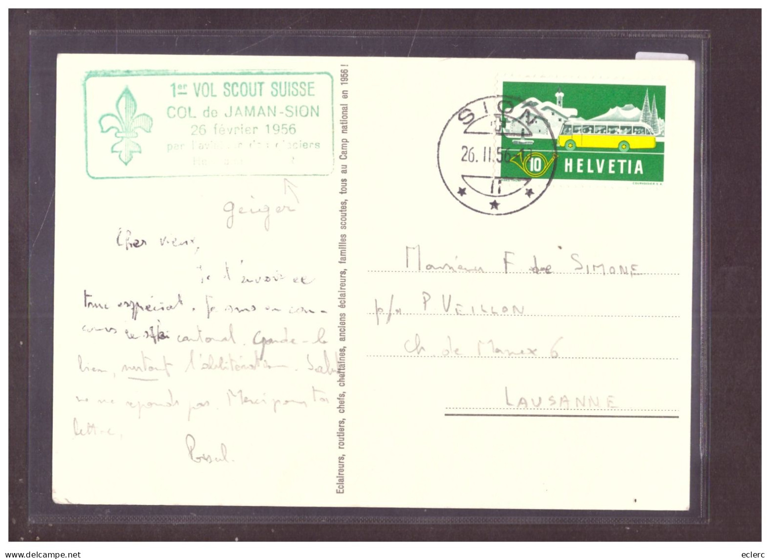 FORMAT 10x15cm - CAMP NATIONAL DES FRANCHES MONTAGNES 1956 - 1er VOL SCOUT COL DE JAMAN-SION - TB - Andere & Zonder Classificatie