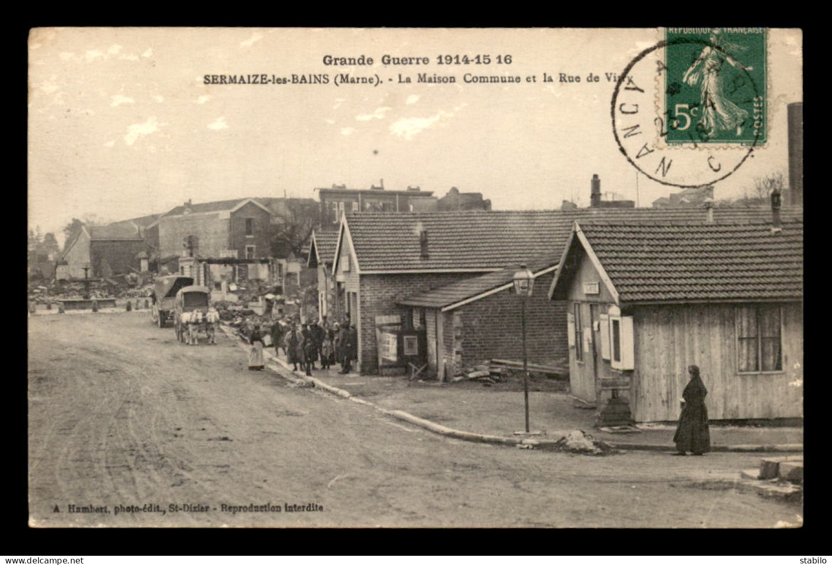 51 - SERMAIZE-LES-BAINS - LA MAISON COMMUNE DE LA RUE DE VTIRY - GUERRE 14/18 - VOIR ETAT - Sermaize-les-Bains