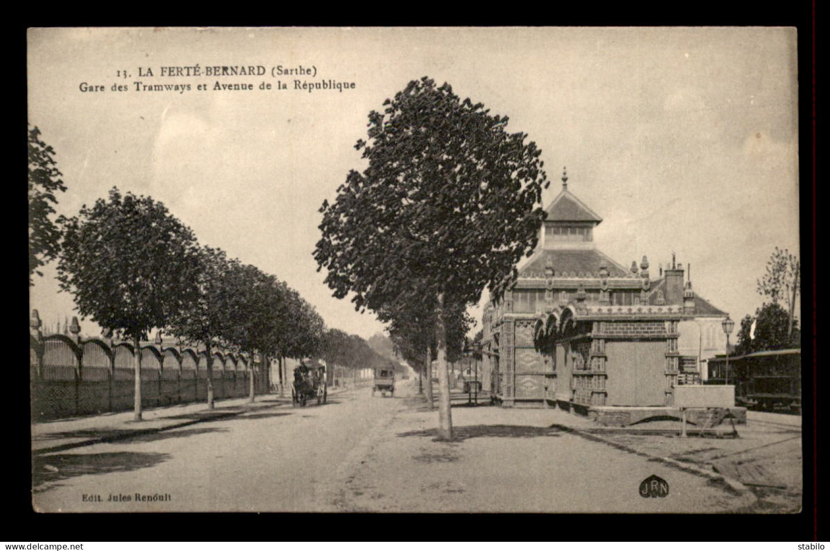 72 - LA FERTE-BERNARD - GARE DES TRAMWAYS - CACHET MILITAIRE  AU VERSO 29E BATAILLON DE CHASSEURS A PIED - La Ferte Bernard