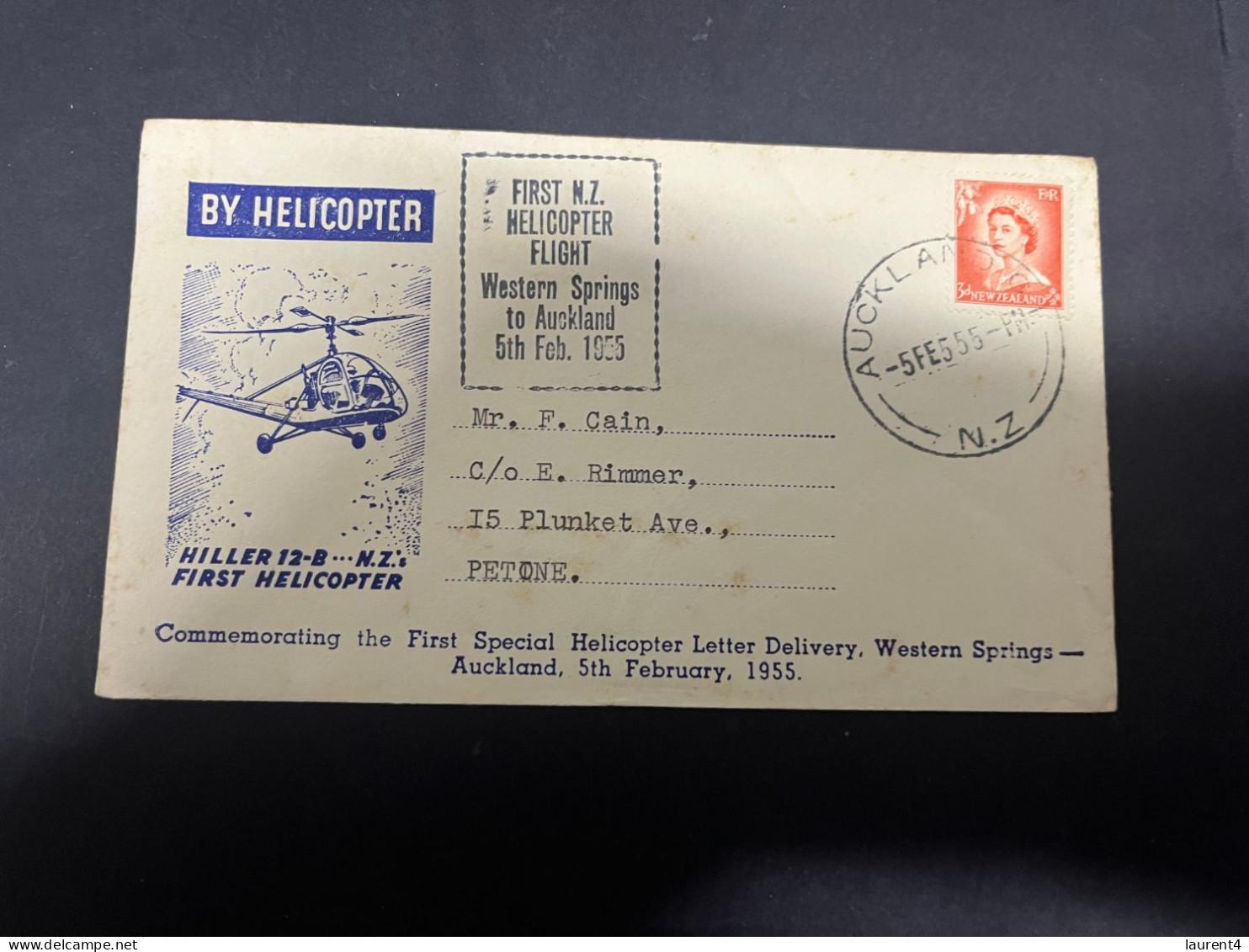 16-4-2024 (2 Z 14) FDC - New Zealand - Posted To Sydney In Australia - 1955 - 1st Hiller Helicopter Flight - FDC