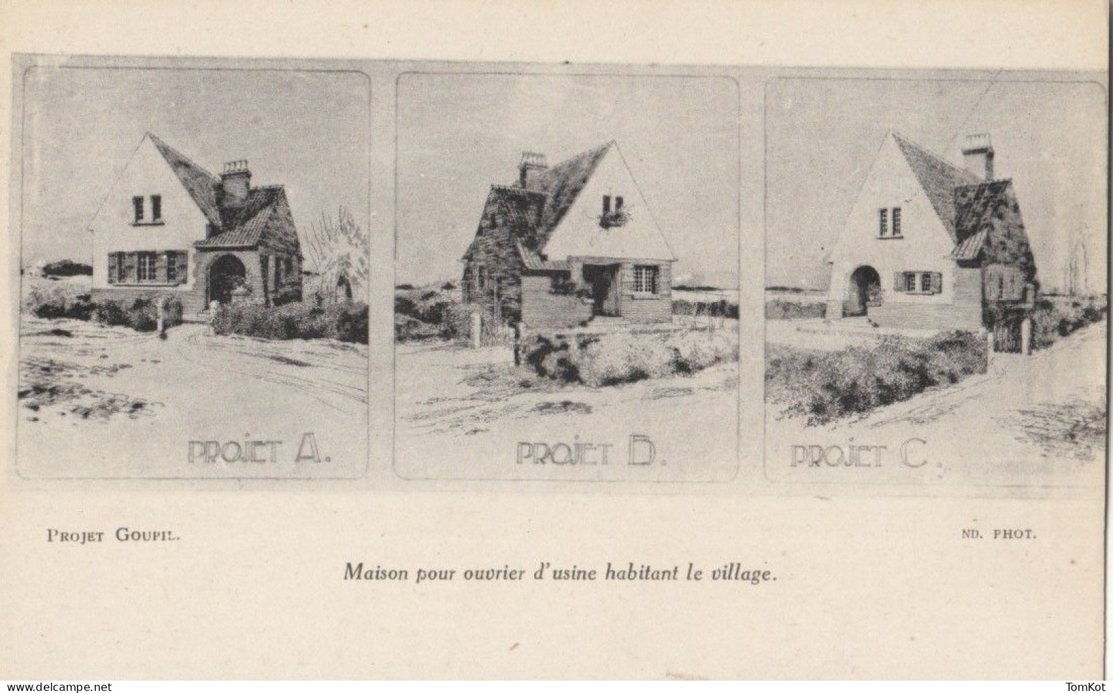 Old French Postcard "Maison Pour Ouvrier D'usine Habitant Le Village", Projet Groupil. - Other & Unclassified